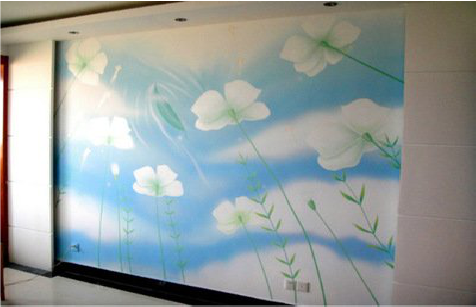 广南画墙绘怎么画好白云的蓬松感？