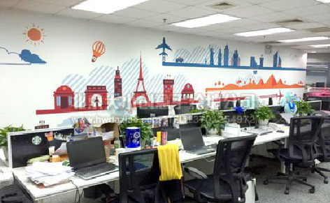 广南教你设计办公室墙绘的方法。
