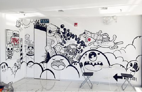 广南手绘墙并非传统涂鸦。